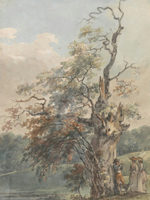 Paul Sandby - Landscape with a man playing a pipe under an old tree | Пол Сэндби Paul Sandby - Landscape with a man playing a pipe under an old tree | Пол Сэндби