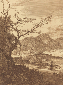 Paul Sandby - Landscape with Tree in Left Foreground | Пол Сэндби