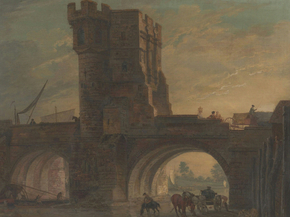 Paul Sandby - Old Bridge at Shrewsbury | Пол Сэндби