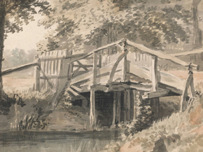Paul Sandby - Stream and Wooden Bridge | Пол Сэндби