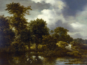 Jacob van Ruysdael - A Wooded Landscape with a Pond | Якоб ван Рёйсдал