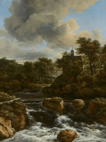 Jacob van Ruysdael - Chapel by a Waterfall | Якоб ван Рёйсдал