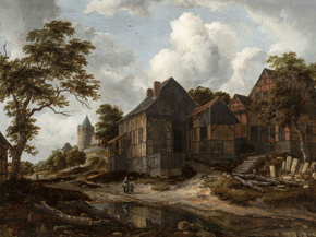 Jacob van Ruysdael - Farmhouses on a High Road | Якоб ван Рёйсдал