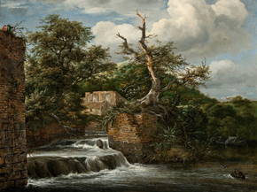 Jacob van Ruysdael - Landscape with a mill-run and ruins | Якоб ван Рёйсдал