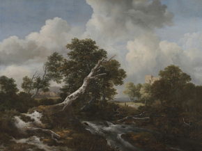 Jacob van Ruysdael - Low Waterfall in a Wooded Landscape | Якоб ван Рёйсдал