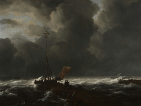 Jacob van Ruysdael - Rough Sea at a Jetty | Якоб ван Рёйсдал