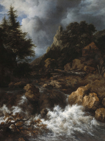 Jacob van Ruysdael - Waterfall with a Half-Timbered House | Якоб ван Рёйсдал