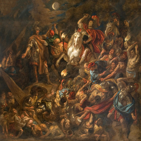 Jacob Jordaens - A Roman Camp under Attack by Night the elder | Якоб Йорданс