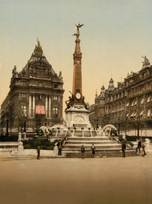 Brouckere Place and Anspach Monument, Brussels, Belgium