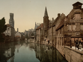 Canal and Belfry, Bruges, Belgium