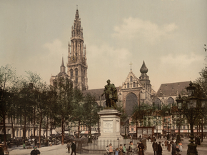 Place Verte and cathedral, Antwerp, Belgium