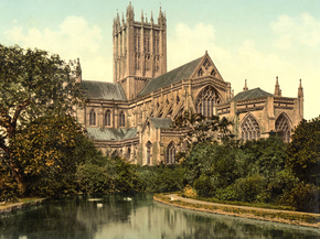Cathedral, east front, Wells, England