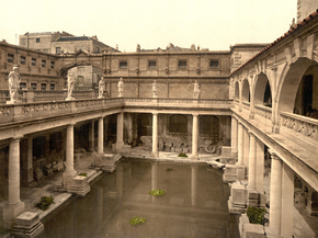 Roman Baths and Abbey, II, Bath, England
