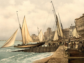Yachts starting, Hastings, England