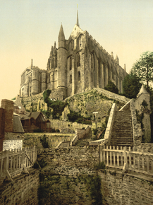 Abbey from the ramparts, Mont St. Michel, France Abbey from the ramparts, Mont St. Michel, France