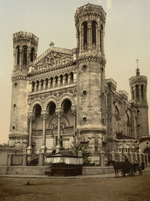 Basilica Fourviere, main entrance, Lyons, France