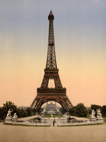 Eiffel Tower, full-view, looking toward the Palais du Trocadero, Paris, France