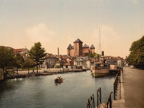 Harbor and chateau fort, Annecy, France