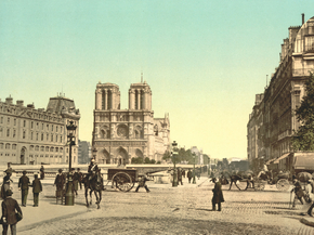 Notre Dame, and St. Michael bridge, Paris, France