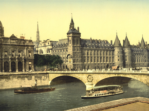 Palais de Justice and bridge to exchange, Paris, France