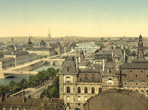 Panorama of the seven bridges, Paris, France