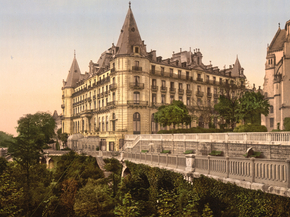 Promenade and Grand Hotel Gassion, Pau, Pyrenees, France Promenade and Grand Hotel Gassion, Pau, Pyrenees, France