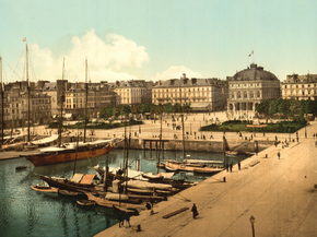 The Place Gambetta and docks, Havre, France