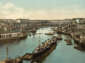 The Port Militaire and swing bridge, Brest, France