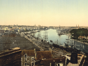 Town and harbor, Nantes, France