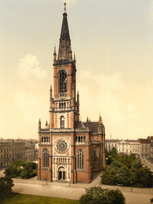 Church St. Jean, Dusseldorf, the Rhine, Germany