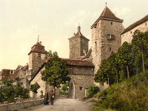 Entrance to Kobolzeller, Rothenburg, Bavaria, Germany
