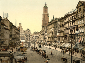 Market place, from the East, Breslau, Silesia, Germany Market place, from the East, Breslau, Silesia, Germany