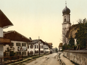 Oberammergau, general view, Upper Bavaria, Germany
