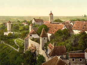 Part of the city, Rothenburg, Bavaria, Germany