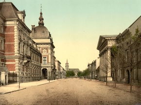 Prince's castle and Cavalier Street, Anhalt, Germany