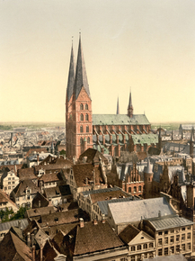 St. Mary's, from St. Peter's Clock Tower, Lubeck, Germany