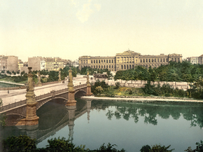 The University and bridge, Strassburg, Alsace Lorraine, Germany