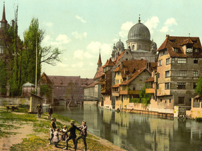 View from the Schutt Isle, Nuremberg, Bavaria, Germany