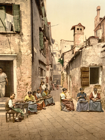 A court yard. Calle dell Angelo a San Martino, Venice, Italy A court yard. Calle dell Angelo a San Martino, Venice, Italy