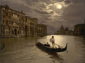 Grand Canal by moonlight, Venice, Italy