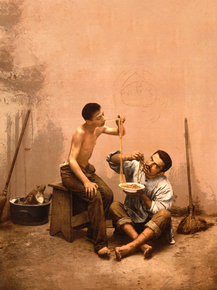 Macaroni seller, Naples, Italy