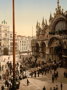 Procession in front of St. Mark's, Venice, Italy