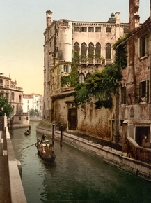 Rio San Trovaso and palace, Venice, Italy