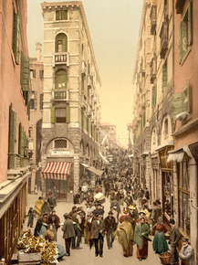 Street near the Rialto, Venice, Italy Street near the Rialto, Venice, Italy