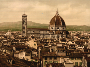 The Cathedral, panoramic view from Vecchio Palace, Florence, Italy
