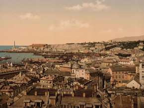 View towards the lighthouse, Genoa, Italy