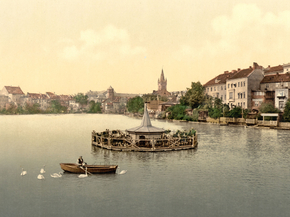 The lake, south side, Konigsberg, East Prussia, Germany