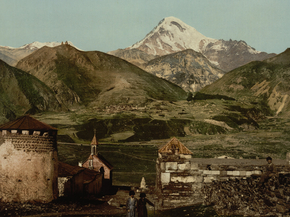 The road, the kasbeck and the church, Groussie, Russia