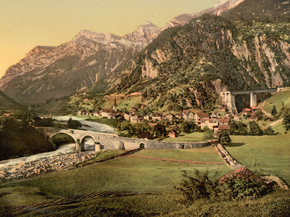 Amsteg, general view, St. Gotthard Railway, Switzerland