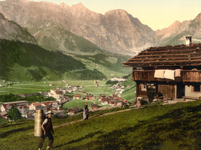 Engelberg Valley and Peasant's House, Bernese Oberland, Switzerland